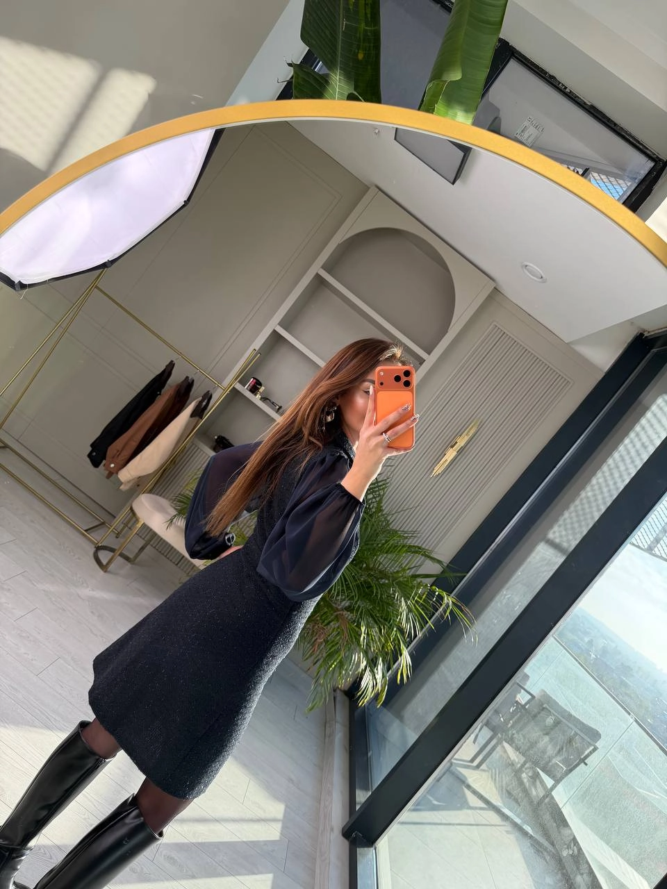 Lacivert%20Kolu%20Şifon%20Ceket%20Yaka%20Tuvid%20Elbis