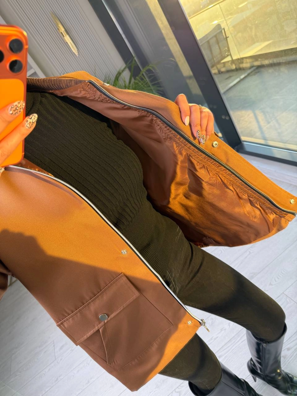 Kahverengi%20Astarlı%20Fitilli%20Yaka%20Ceket