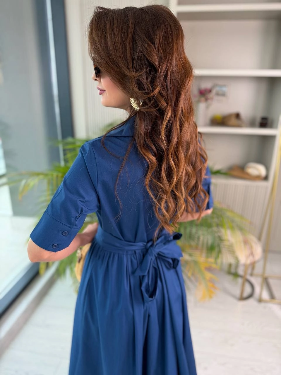 İndigo%20Cep%20Detaylı%20Lüks%20Kalite%20Pamuklu%20Poplin%20Kumaş%20Gömlek%20Elbise