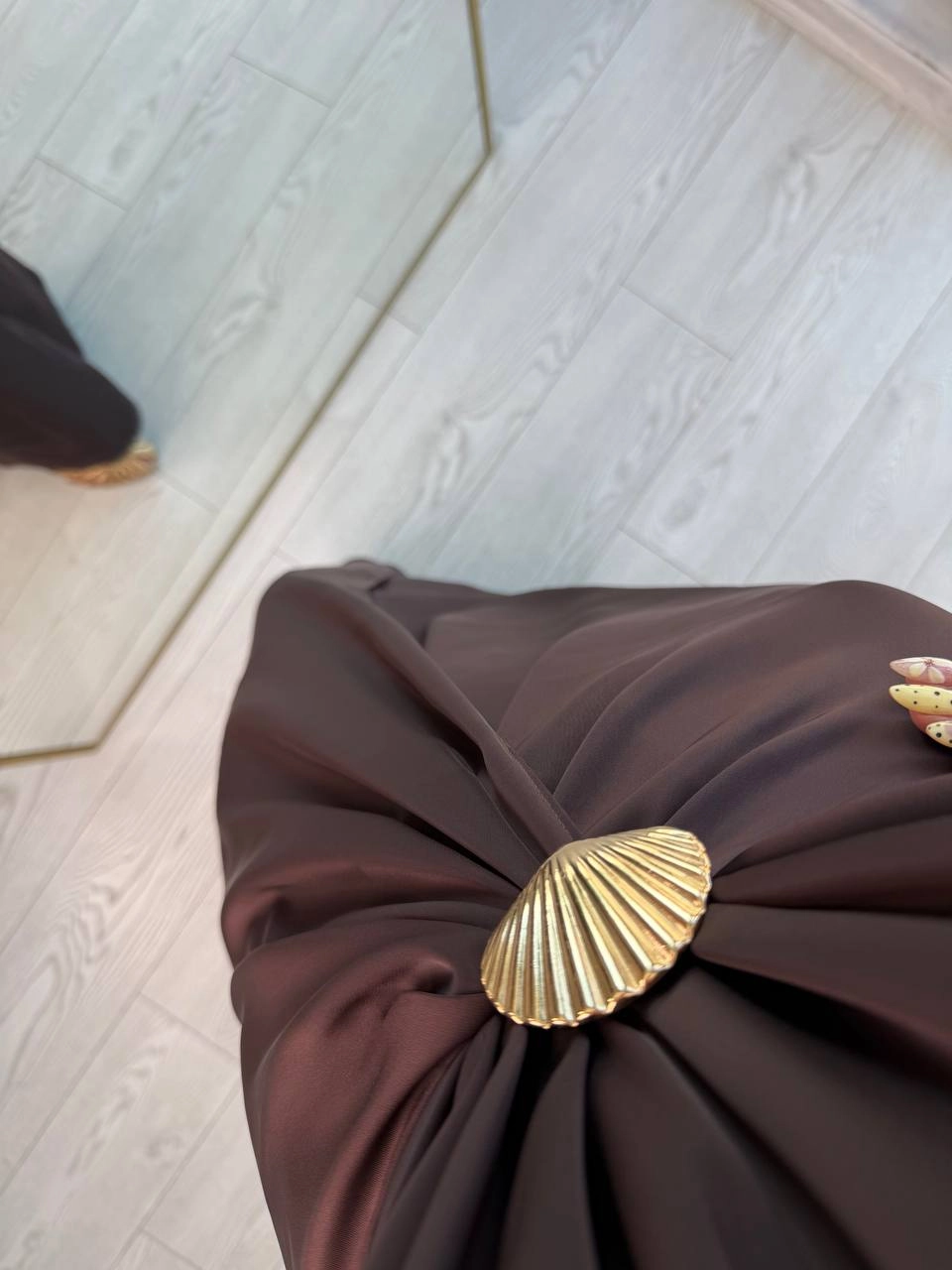 Kahverengi%20Bel%20Toka%20Detaylı%20Lüks%20Kalite%20Saten%20Elbise