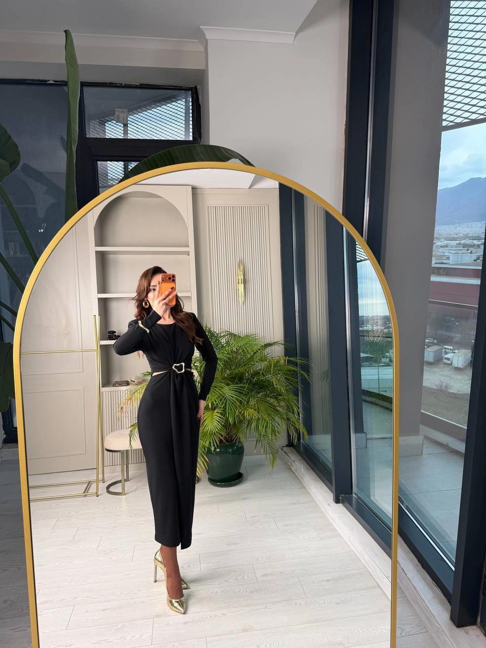 Siyah%20Bel%20Detay%20Zara%20Model%20Krep%20Kumaş%20Elbise