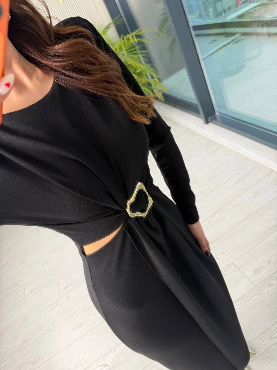 Siyah%20Bel%20Detay%20Zara%20Model%20Krep%20Kumaş%20Elbise