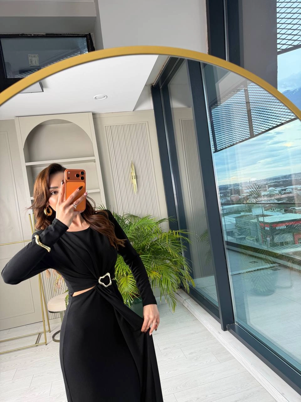 Siyah%20Bel%20Detay%20Zara%20Model%20Krep%20Kumaş%20Elbise