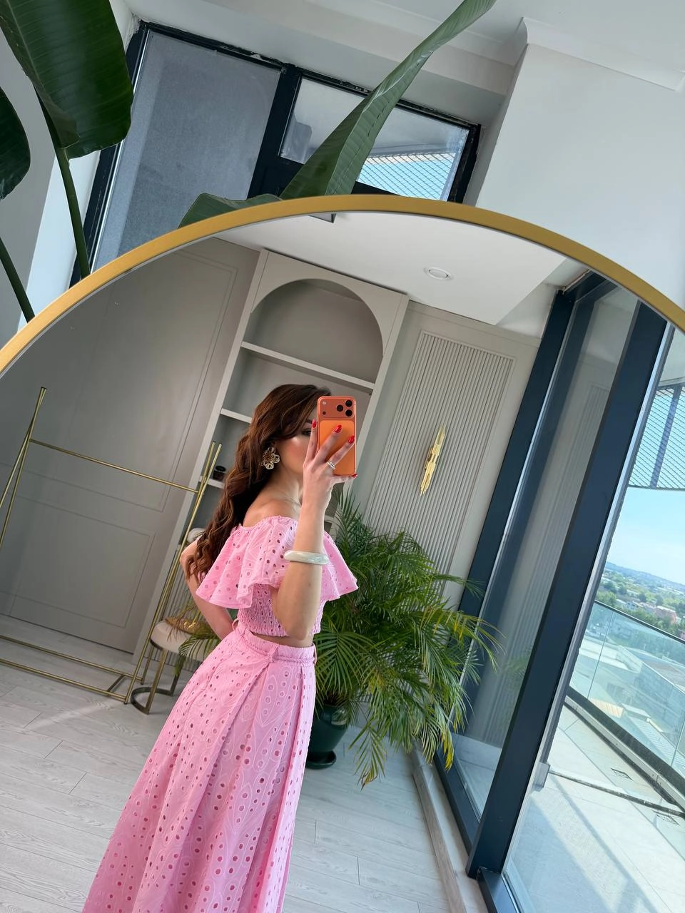 Pembe%20Astarlı%20%100%20Pamuklu%20Lüks%20Kalite%20Fisto%20Etek%20Bluz%20Takım