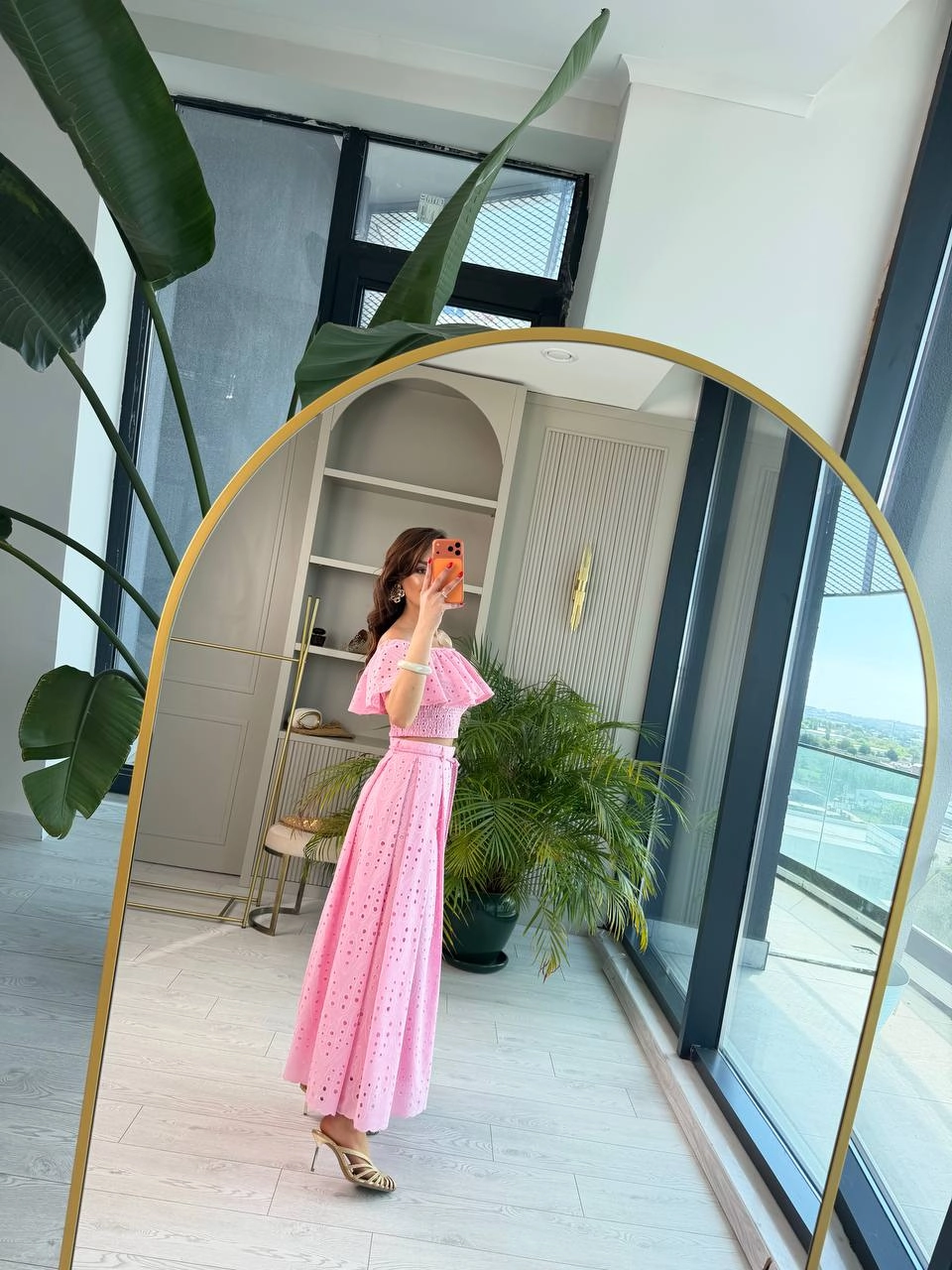 Pembe%20Astarlı%20%100%20Pamuklu%20Lüks%20Kalite%20Fisto%20Etek%20Bluz%20Takım