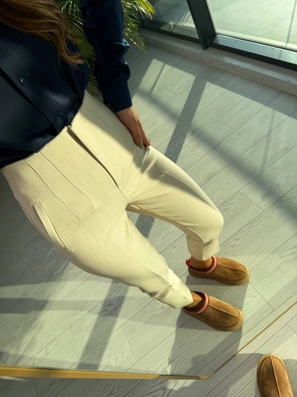 Bej%20Yüksek%20Bel%20Zara%20Kumaş%20Pantolon