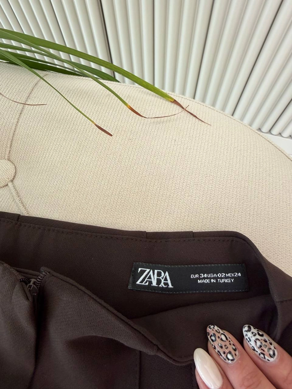 Kahverengi%20Yüksek%20Bel%20Zara%20Kumaş%20Pantolon