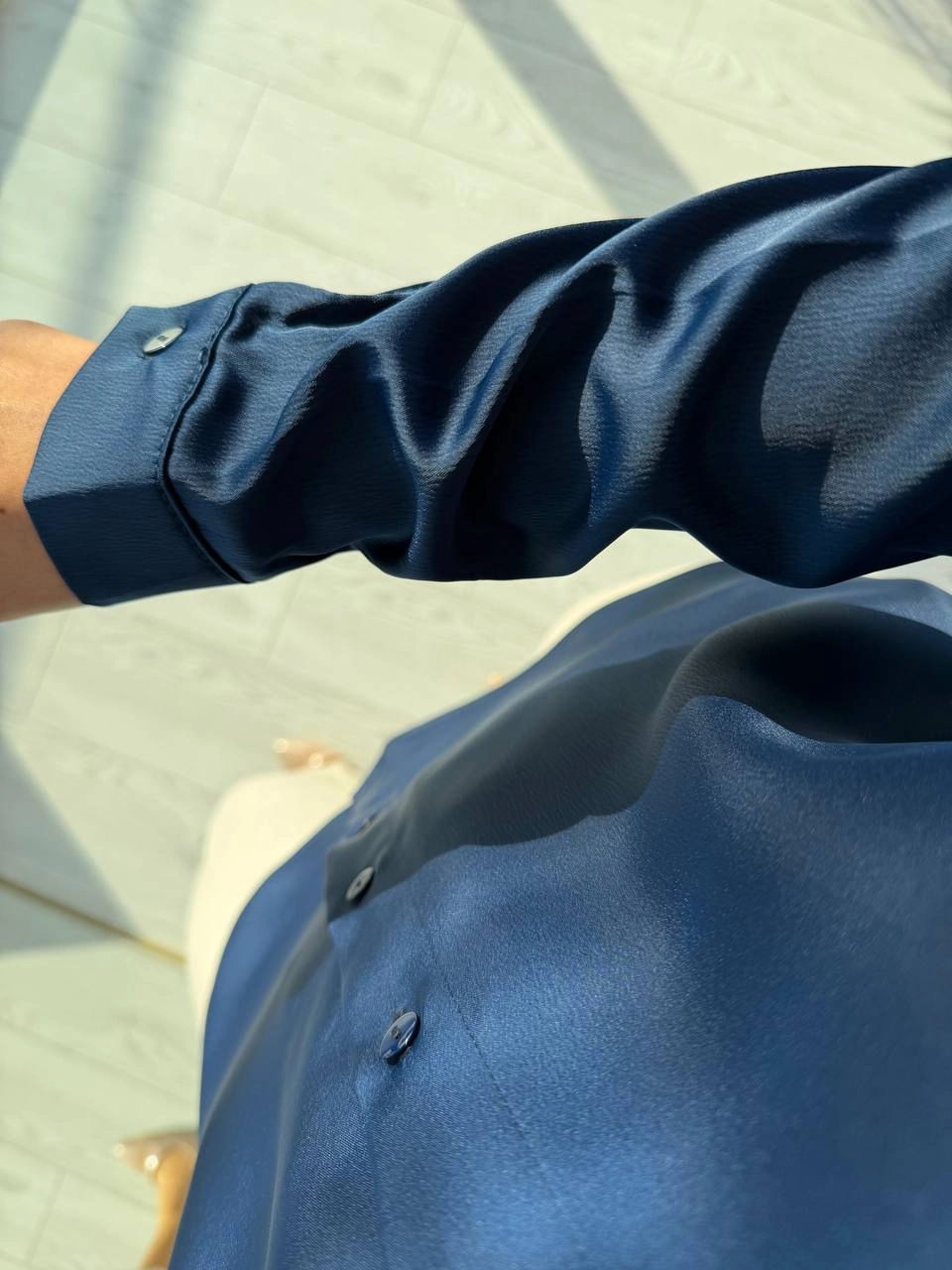 Lacivert%20Tok%20Saten%20Zara%20Model%20Gömlek