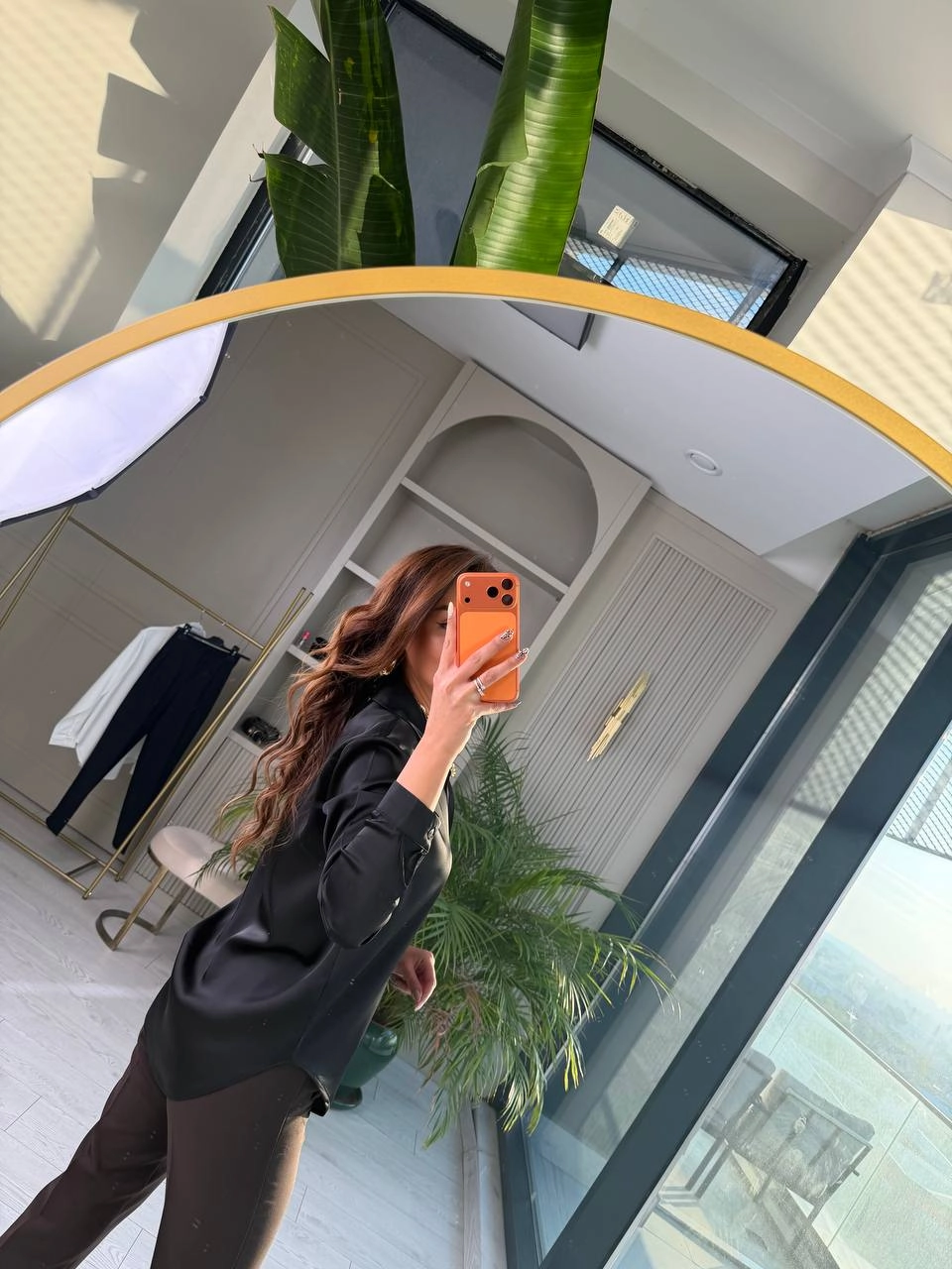 Siyah%20Tok%20Saten%20Zara%20Model%20Gömlek