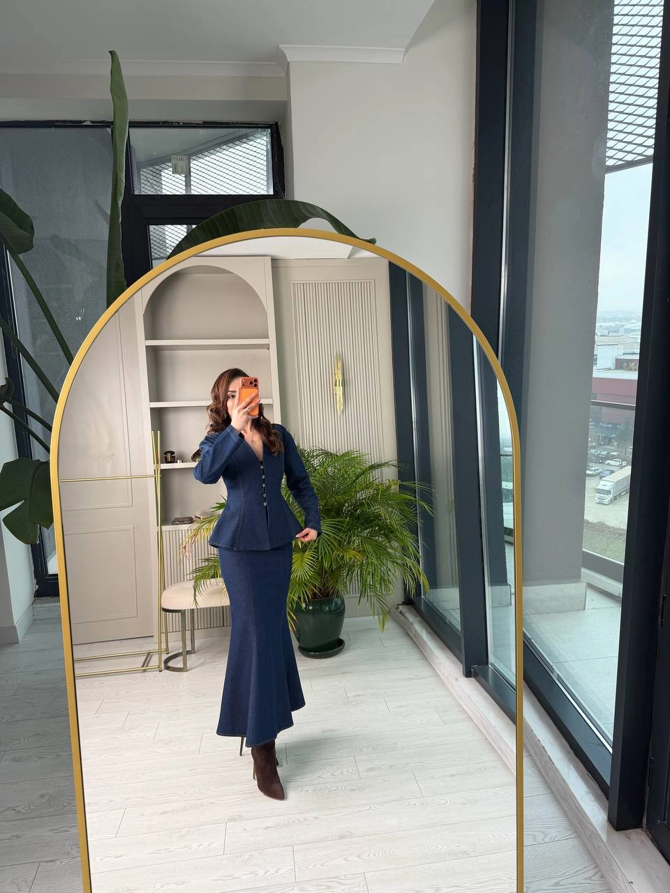 Tasarım%20Balık%20Form%20Etek%20Ceket%20Lüks%20Jean%20Takım