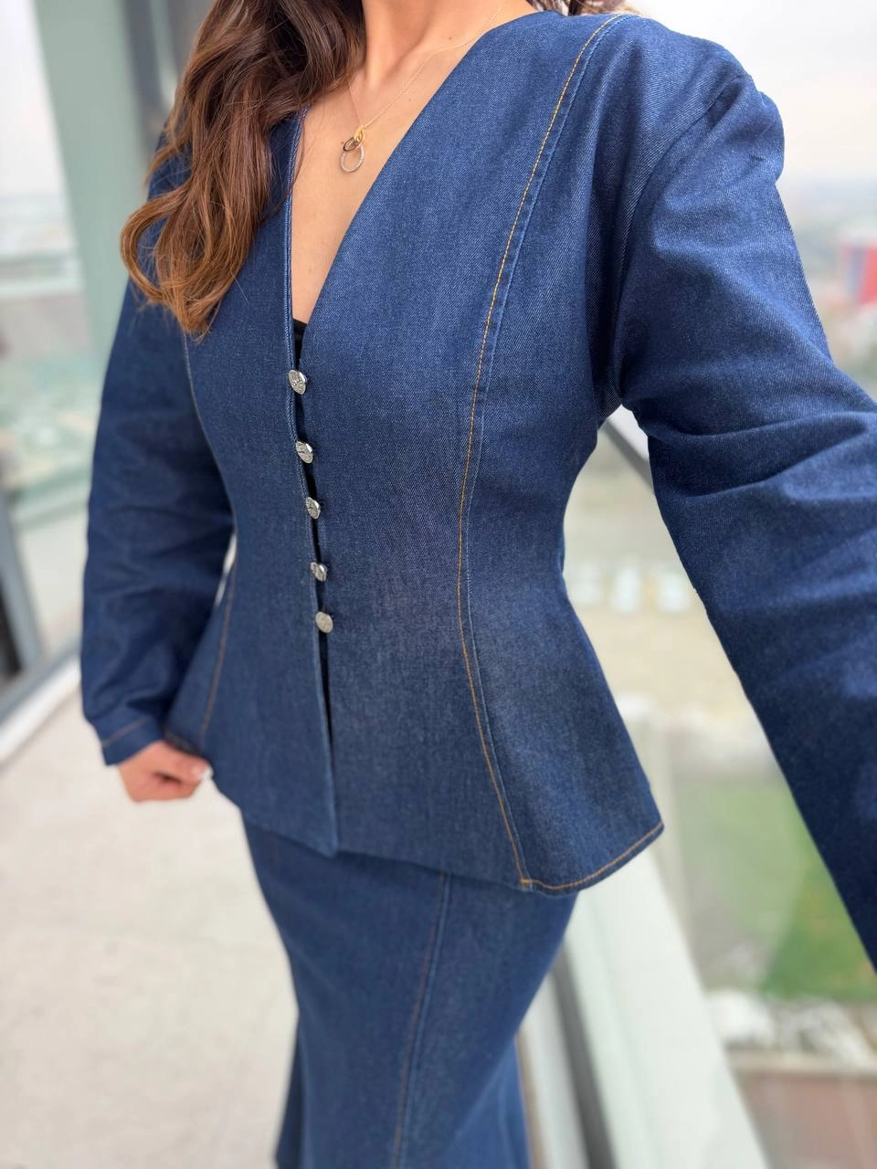 Tasarım%20Balık%20Form%20Etek%20Ceket%20Lüks%20Jean%20Takım