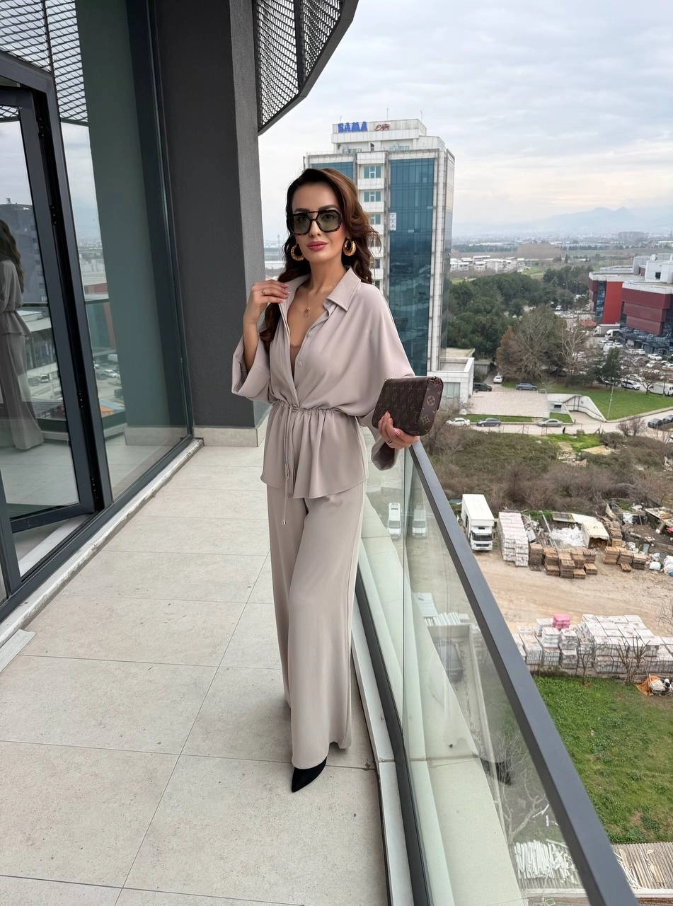 Taş-Bej%20Rengi%20İpekli%20Krep%20Kumaş%20Lüks%20Kalite%20Takım