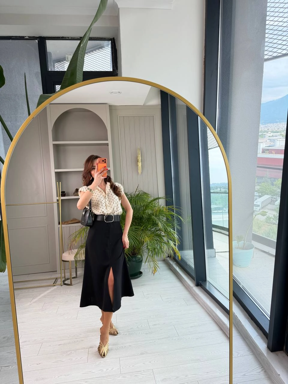 Siyah%20Kemerli%20Zara%20Model%20Puantiyeli%20Elbise