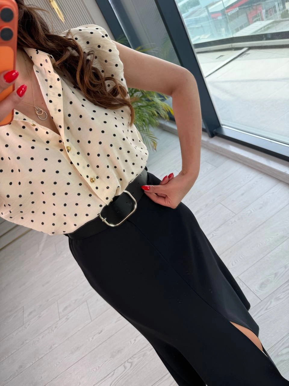Siyah%20Kemerli%20Zara%20Model%20Puantiyeli%20Elbise