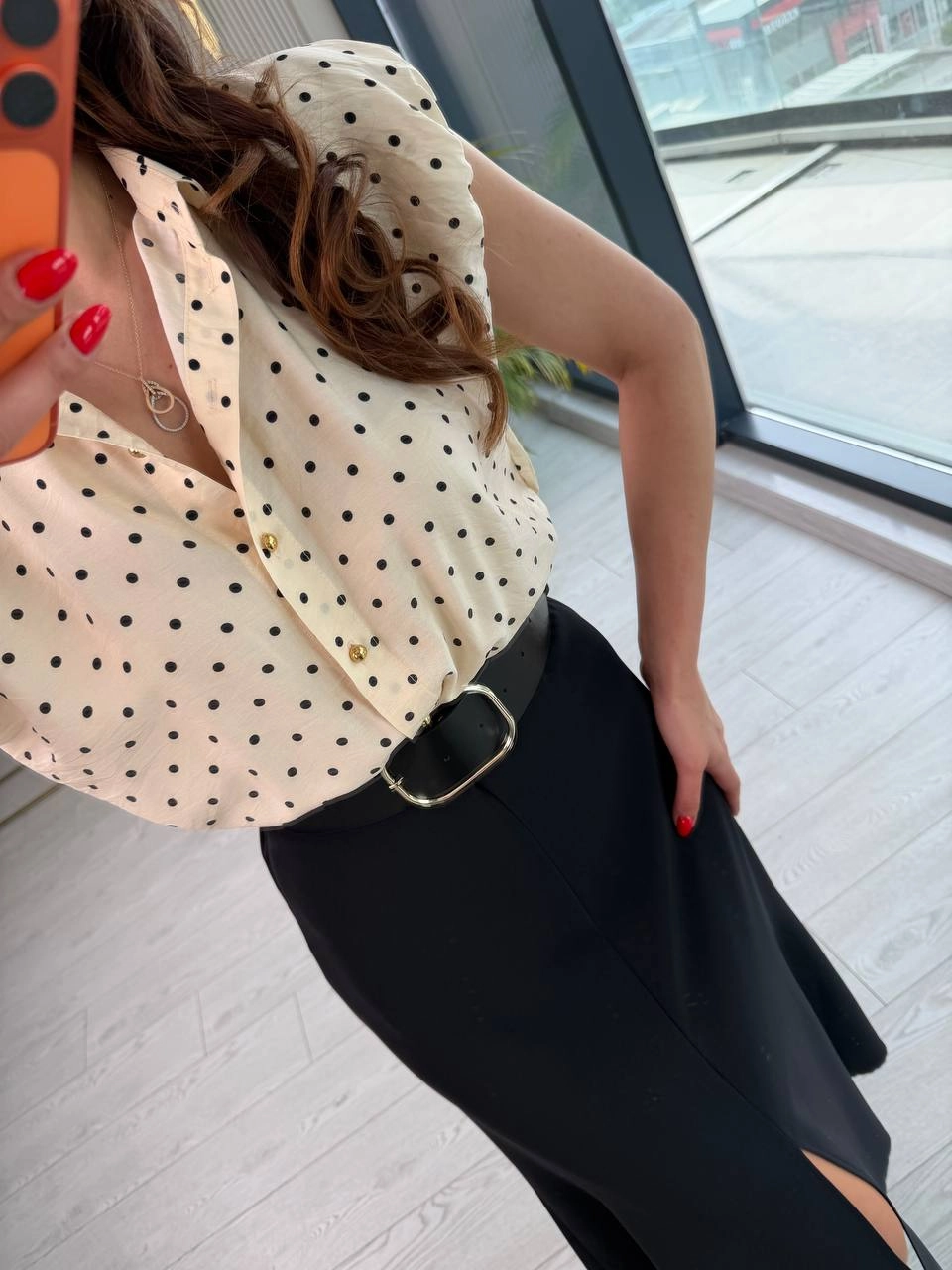 Siyah%20Kemerli%20Zara%20Model%20Puantiyeli%20Elbise