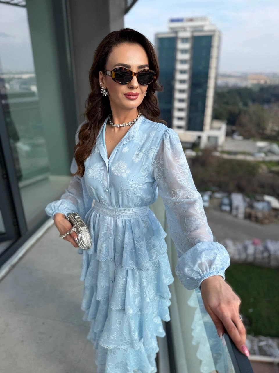 Tasarım%20Bebe%20Mavi%20Eteği%20Kat%20Kat%20Astarlı%20Elbise