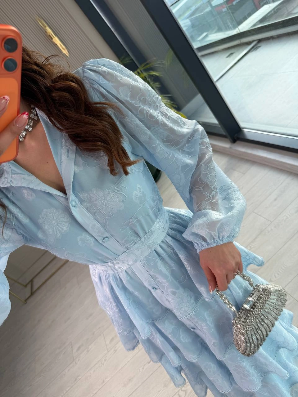 Tasarım%20Bebe%20Mavi%20Eteği%20Kat%20Kat%20Astarlı%20Elbise