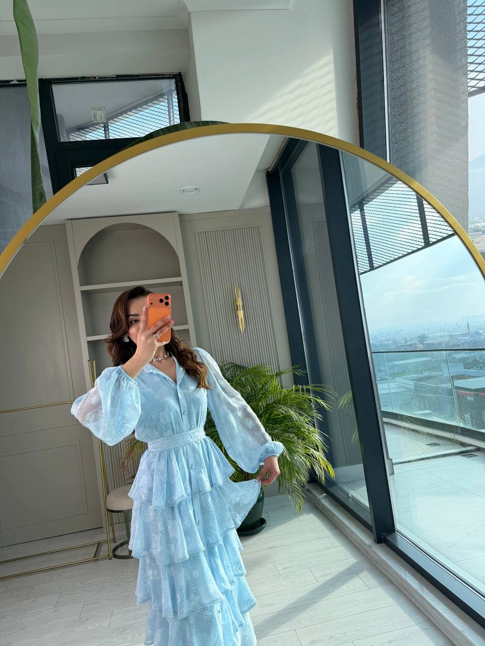 Tasarım%20Bebe%20Mavi%20Eteği%20Kat%20Kat%20Astarlı%20Elbise