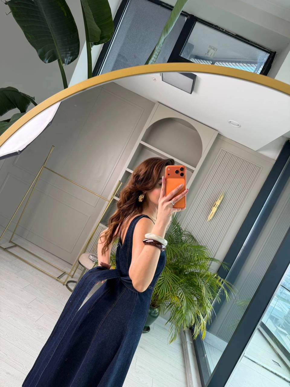 Tasarım%20Düğmeli%20Çan%20Kesim%20Premium%20Jean%20Elbise