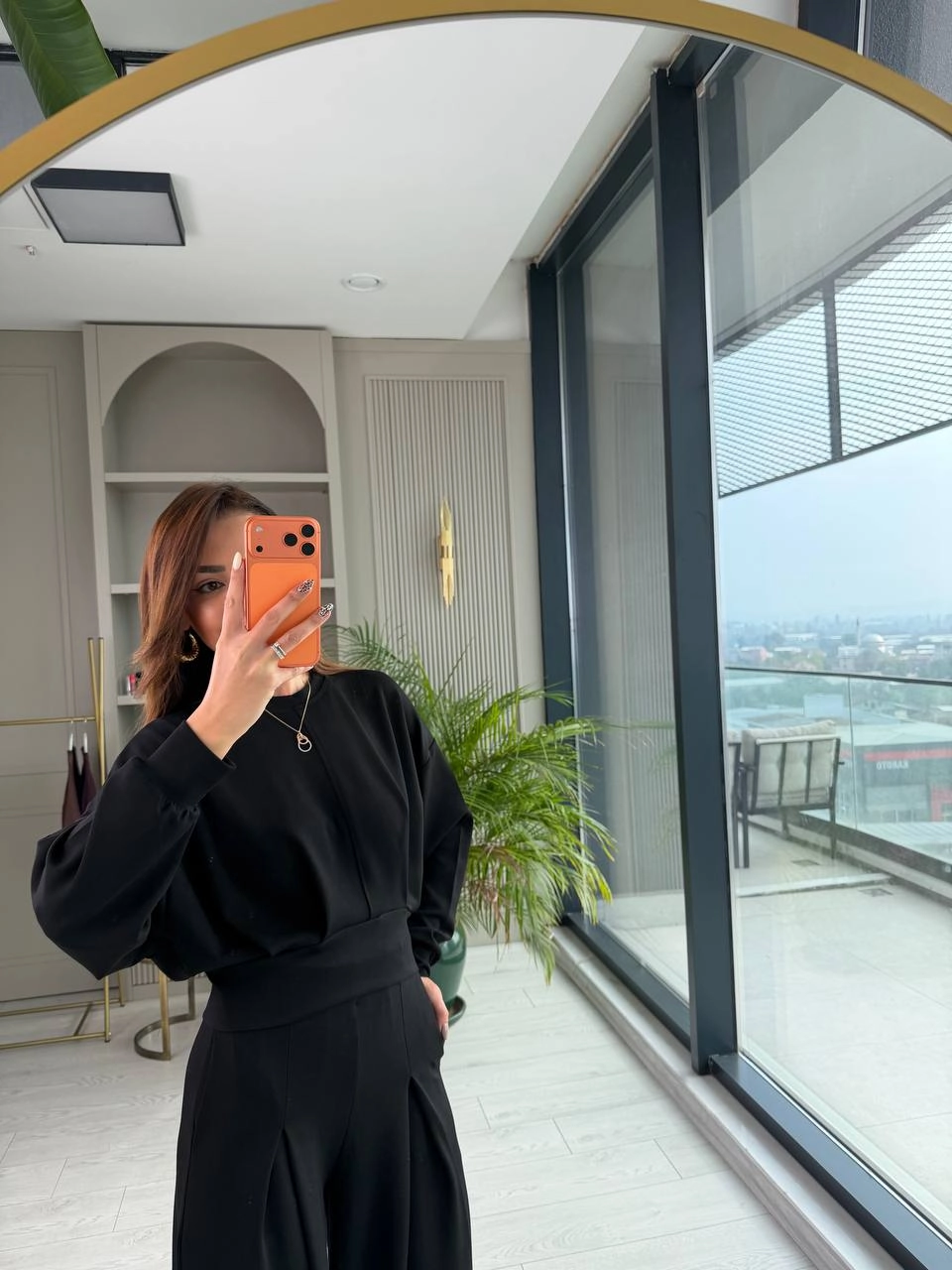 Siyah%20Oysho%20Kumaş%20Eşofman%20Takım