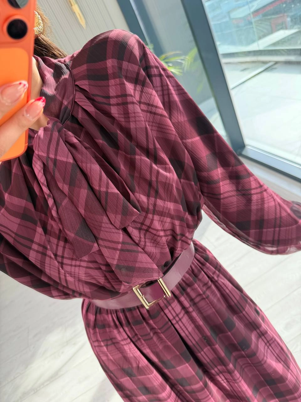 Bordo%20Full%20Astarlı%20Kemerli%20Lüks%20Kalite%20Şifon%20Elbise