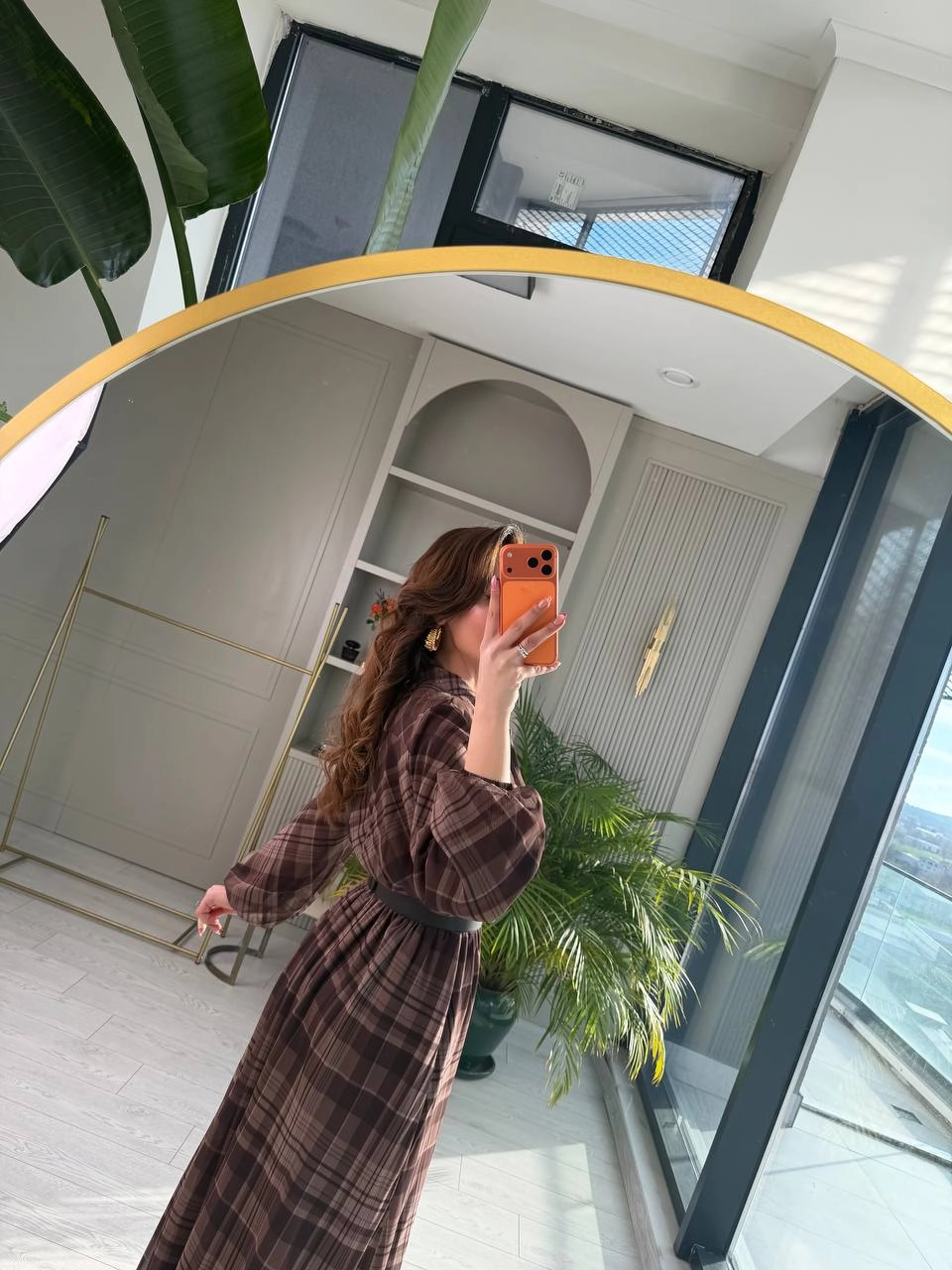 Kahverengi%20Full%20Astarlı%20Kemerli%20Lüks%20Kalite%20Şifon%20Elbise