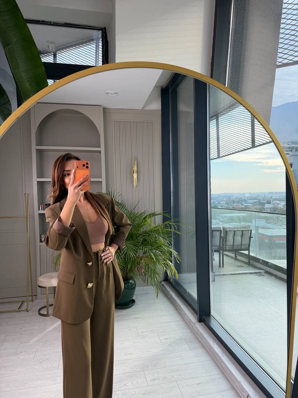 Haki%20Gold%20Düğmeli%20İthal%20Krep%20Kumaş%20Takım