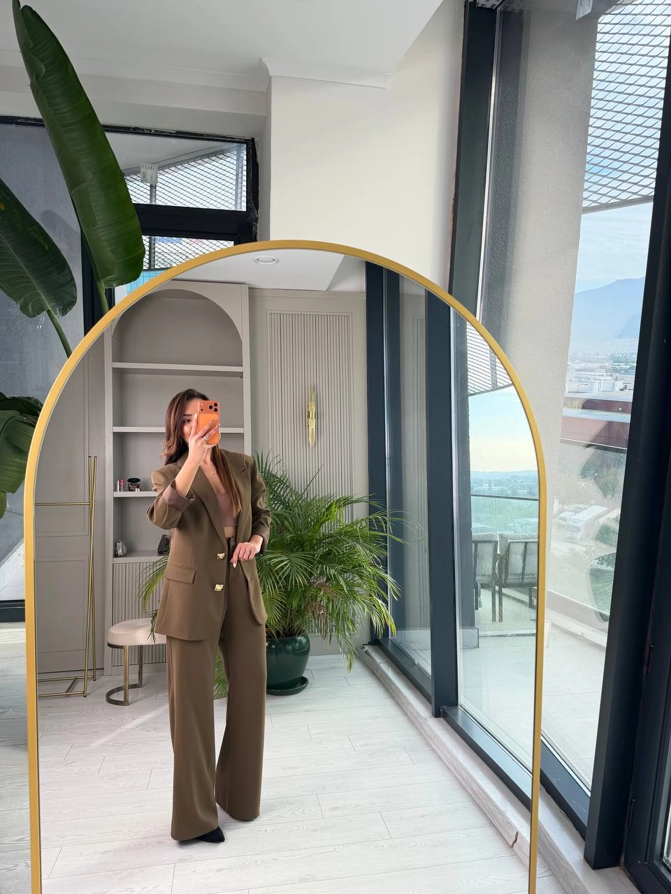 Haki%20Gold%20Düğmeli%20İthal%20Krep%20Kumaş%20Takım