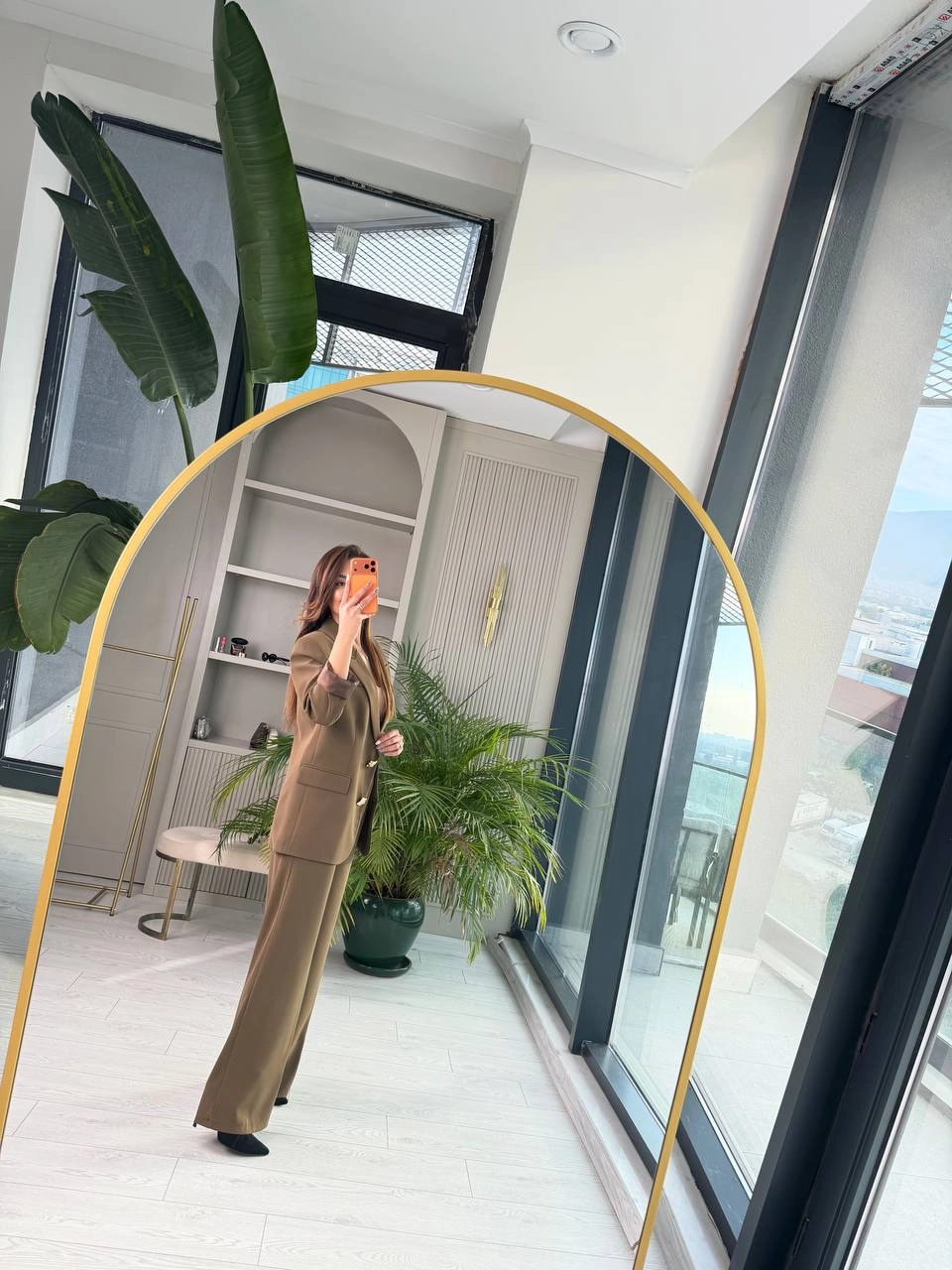 Haki%20Gold%20Düğmeli%20İthal%20Krep%20Kumaş%20Takım