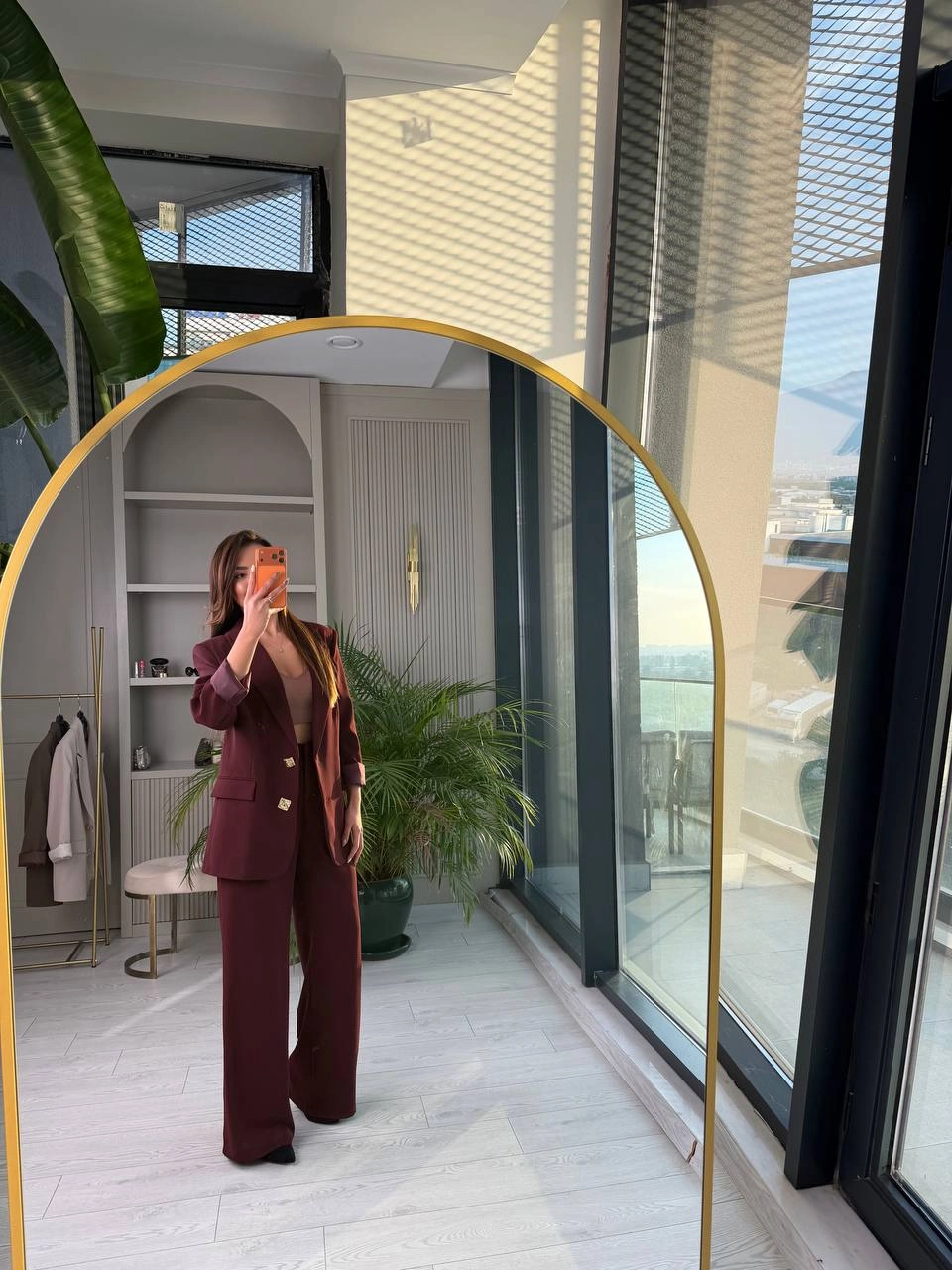 Bordo%20Gold%20Düğmeli%20İthal%20Krep%20Kumaş%20Takım