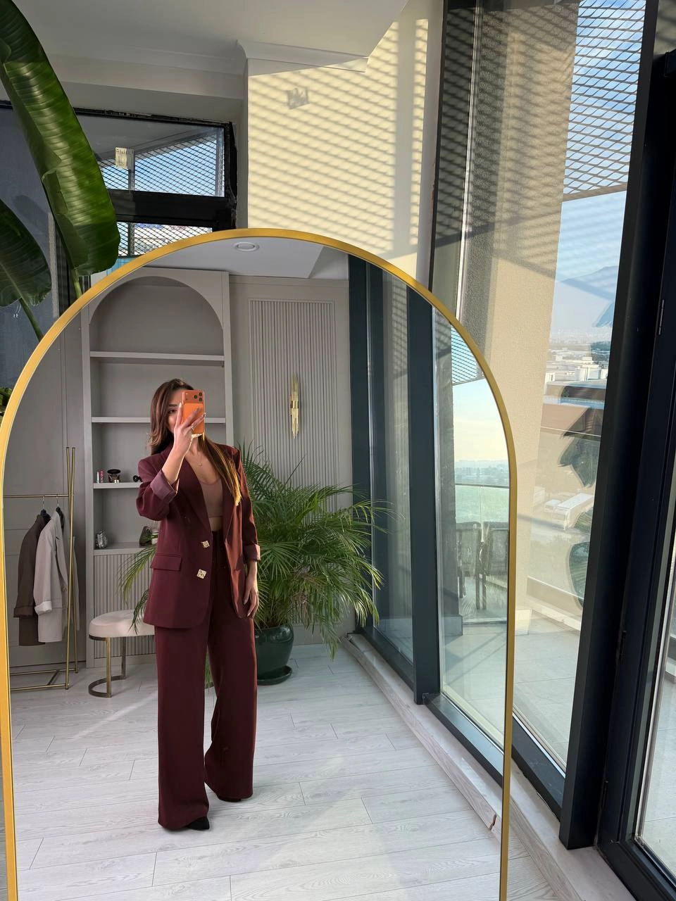 Bordo%20Gold%20Düğmeli%20İthal%20Krep%20Kumaş%20Takım