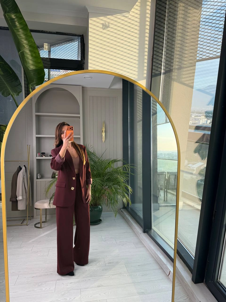 Bordo%20Gold%20Düğmeli%20İthal%20Krep%20Kumaş%20Takım