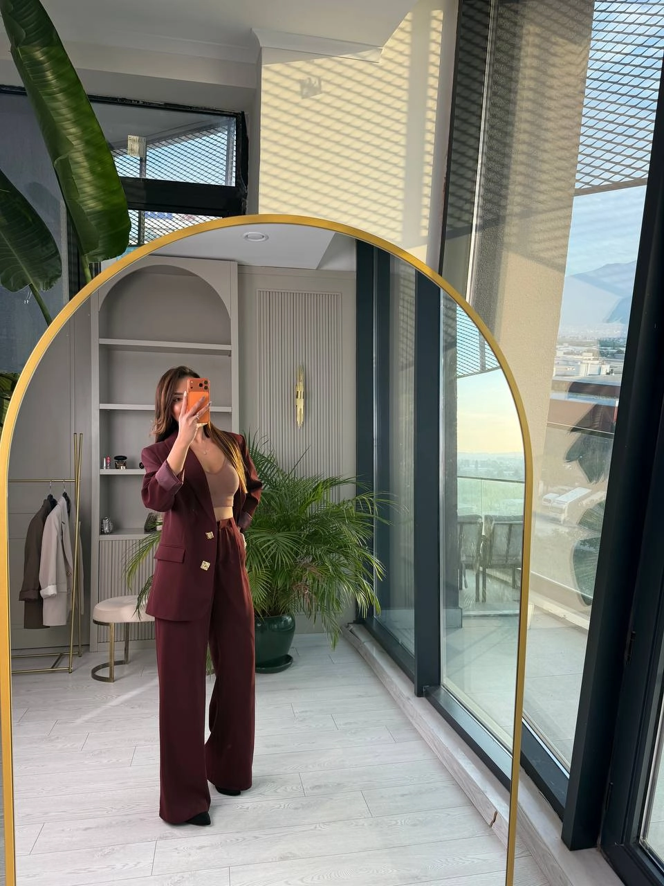 Bordo%20Gold%20Düğmeli%20İthal%20Krep%20Kumaş%20Takım