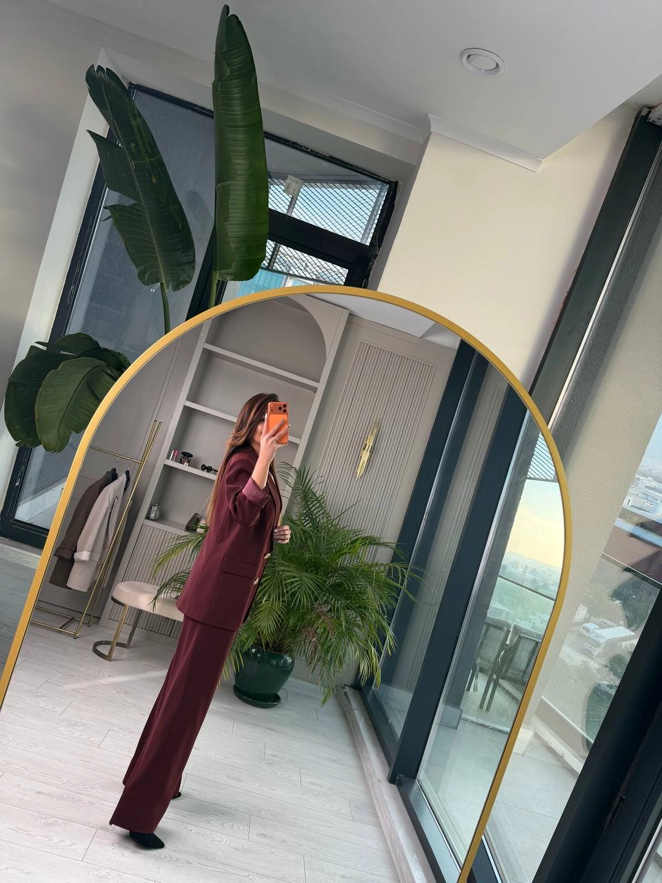 Bordo%20Gold%20Düğmeli%20İthal%20Krep%20Kumaş%20Takım