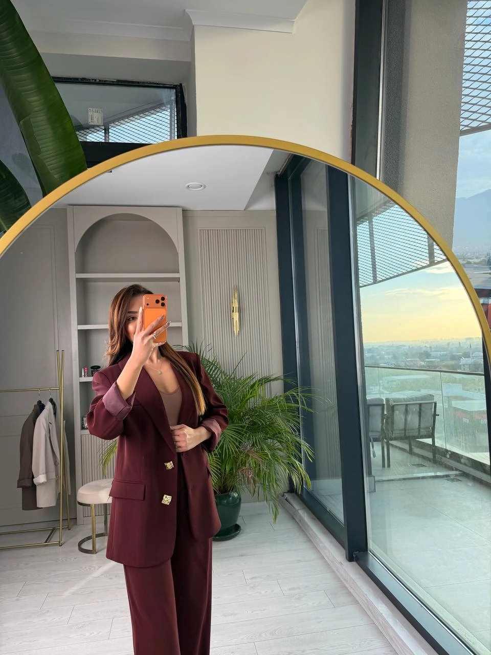 Bordo%20Gold%20Düğmeli%20İthal%20Krep%20Kumaş%20Takım