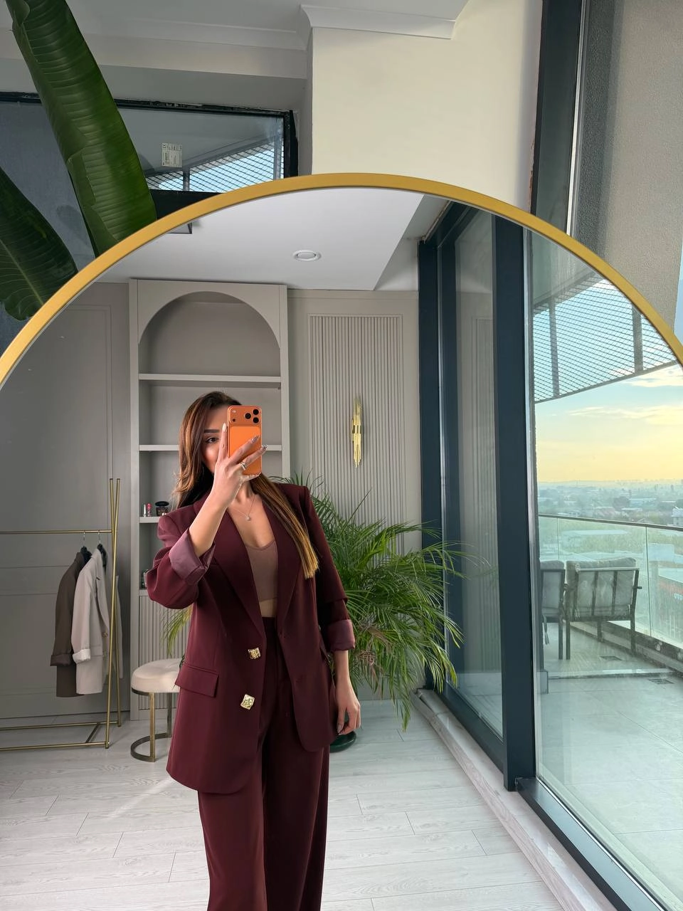 Bordo%20Gold%20Düğmeli%20İthal%20Krep%20Kumaş%20Takım