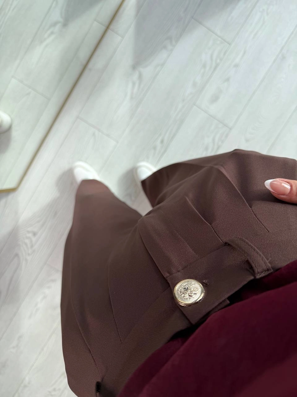 Kahverengi%20Rengi%20Zara%20Palazzo%20Kumaş%20Pantolon