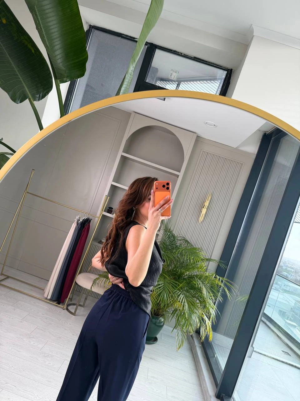 Lacivert%20Zara%20Palazzo%20Kumaş%20Pantolon