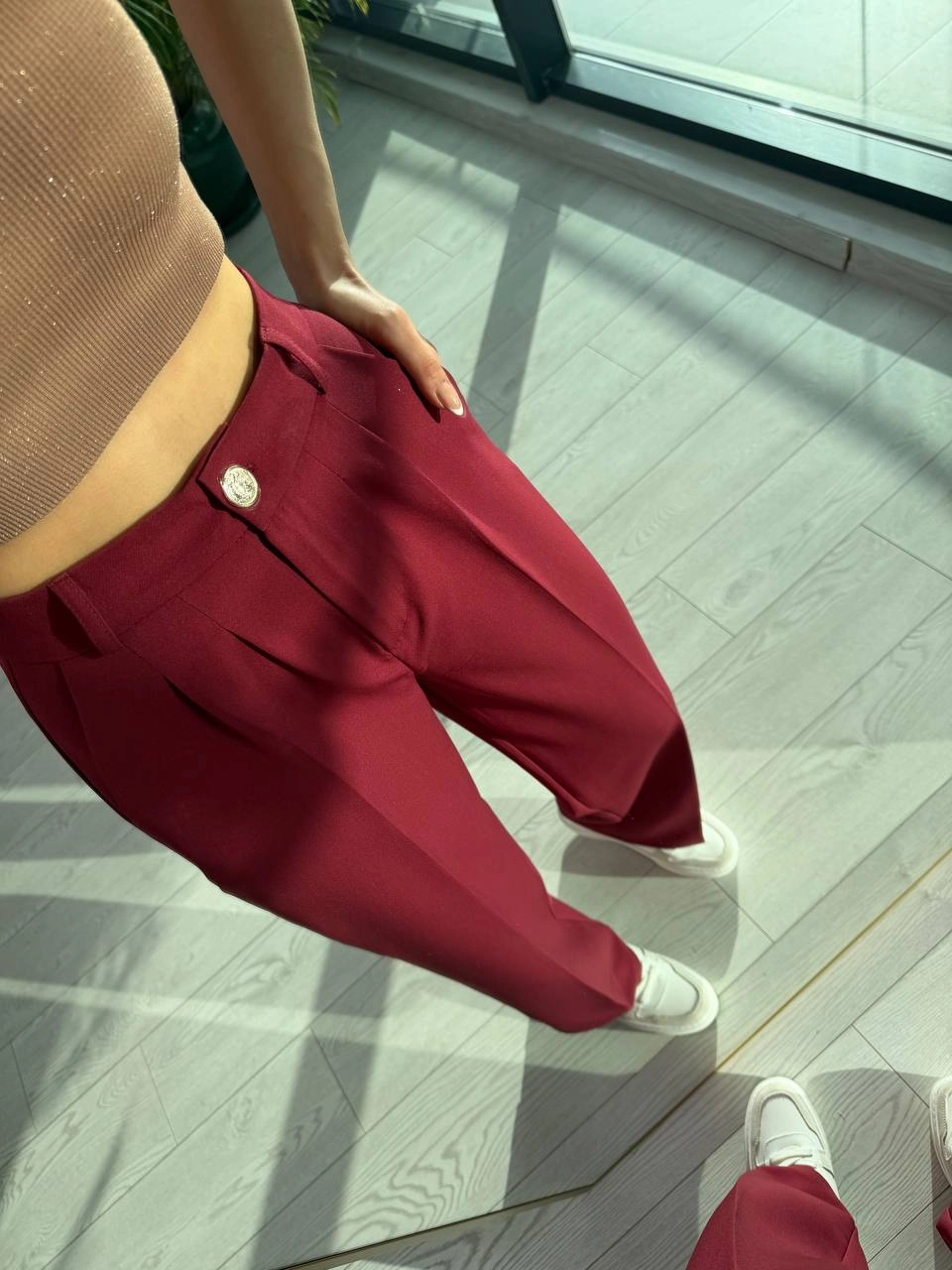 Bordo%20Zara%20Palazzo%20Kumaş%20Pantolon