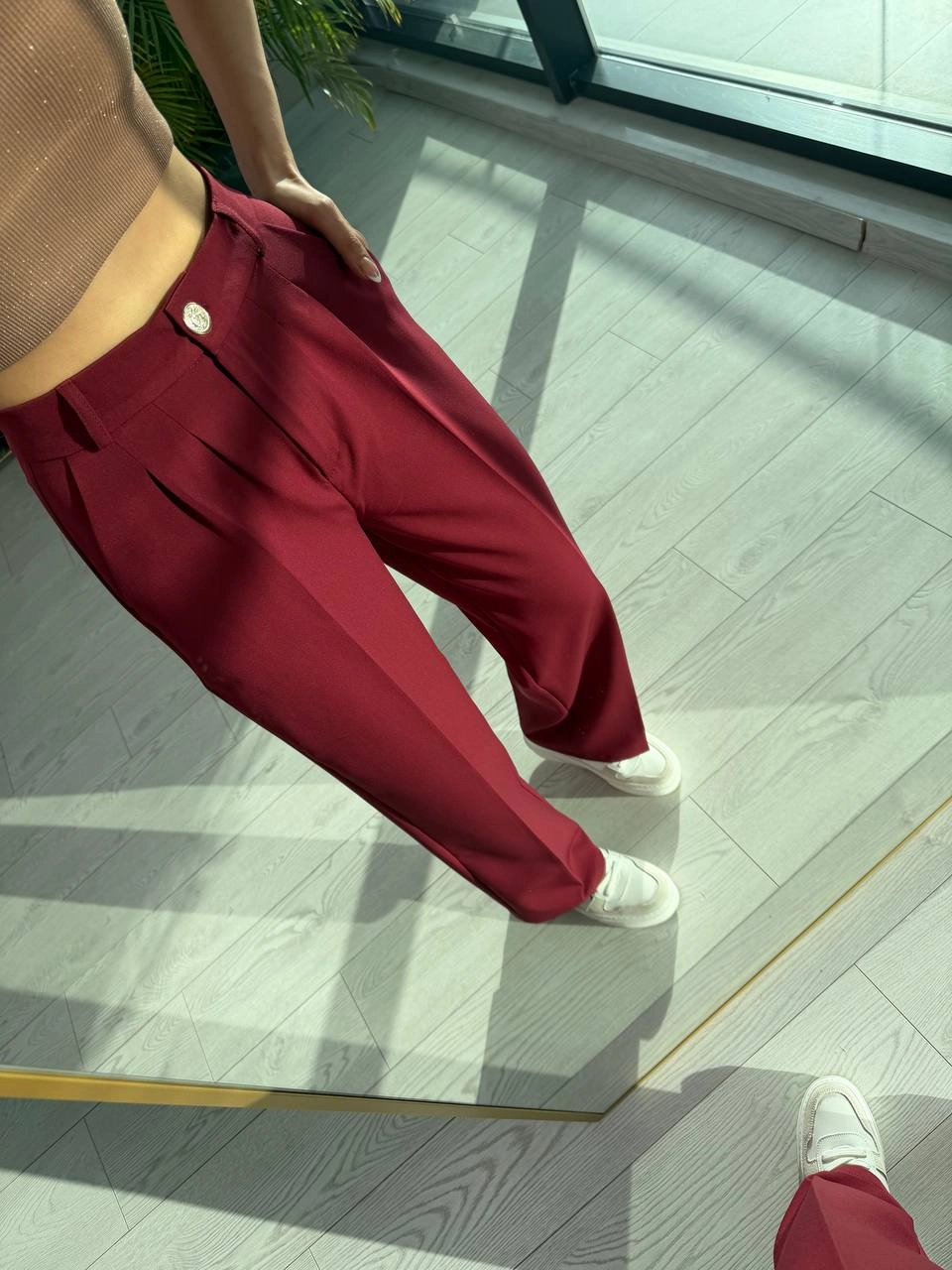 Bordo%20Zara%20Palazzo%20Kumaş%20Pantolon