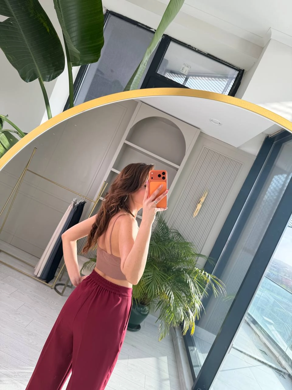 Bordo%20Zara%20Palazzo%20Kumaş%20Pantolon