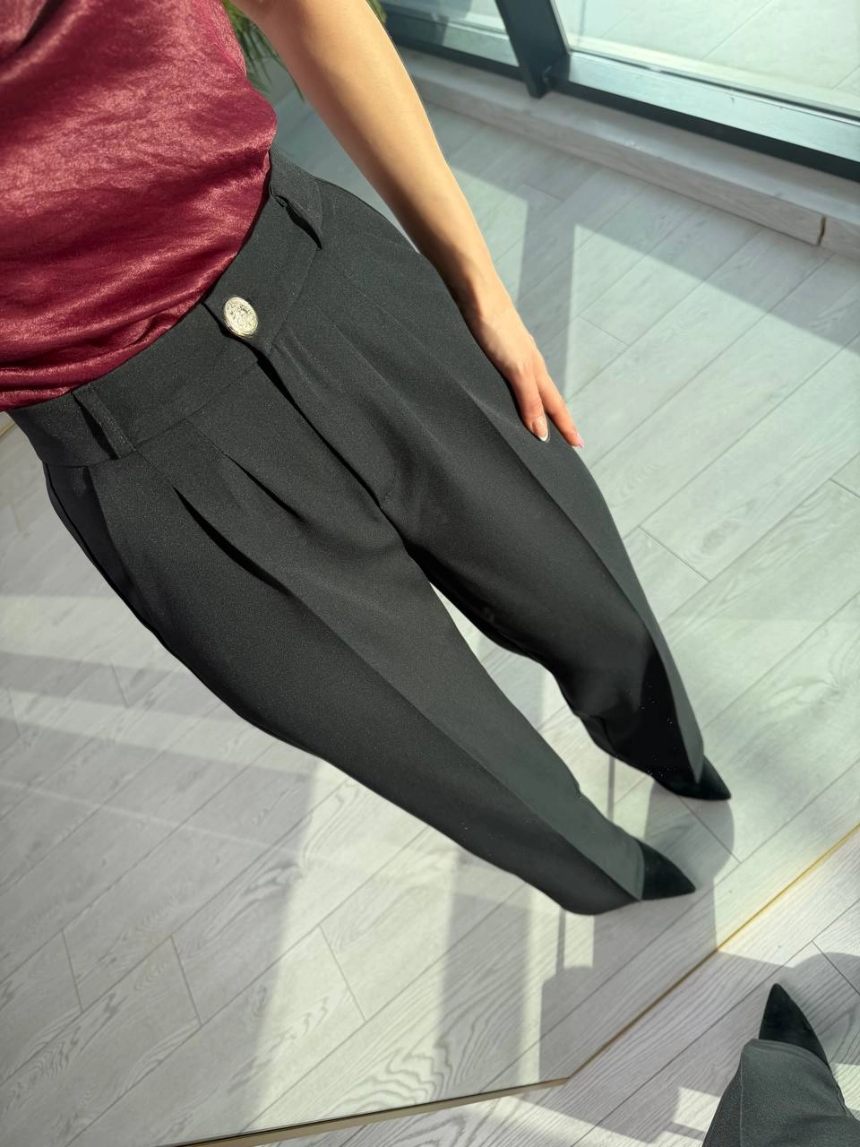 Siyah%20Zara%20Palazzo%20Kumaş%20Pantolon