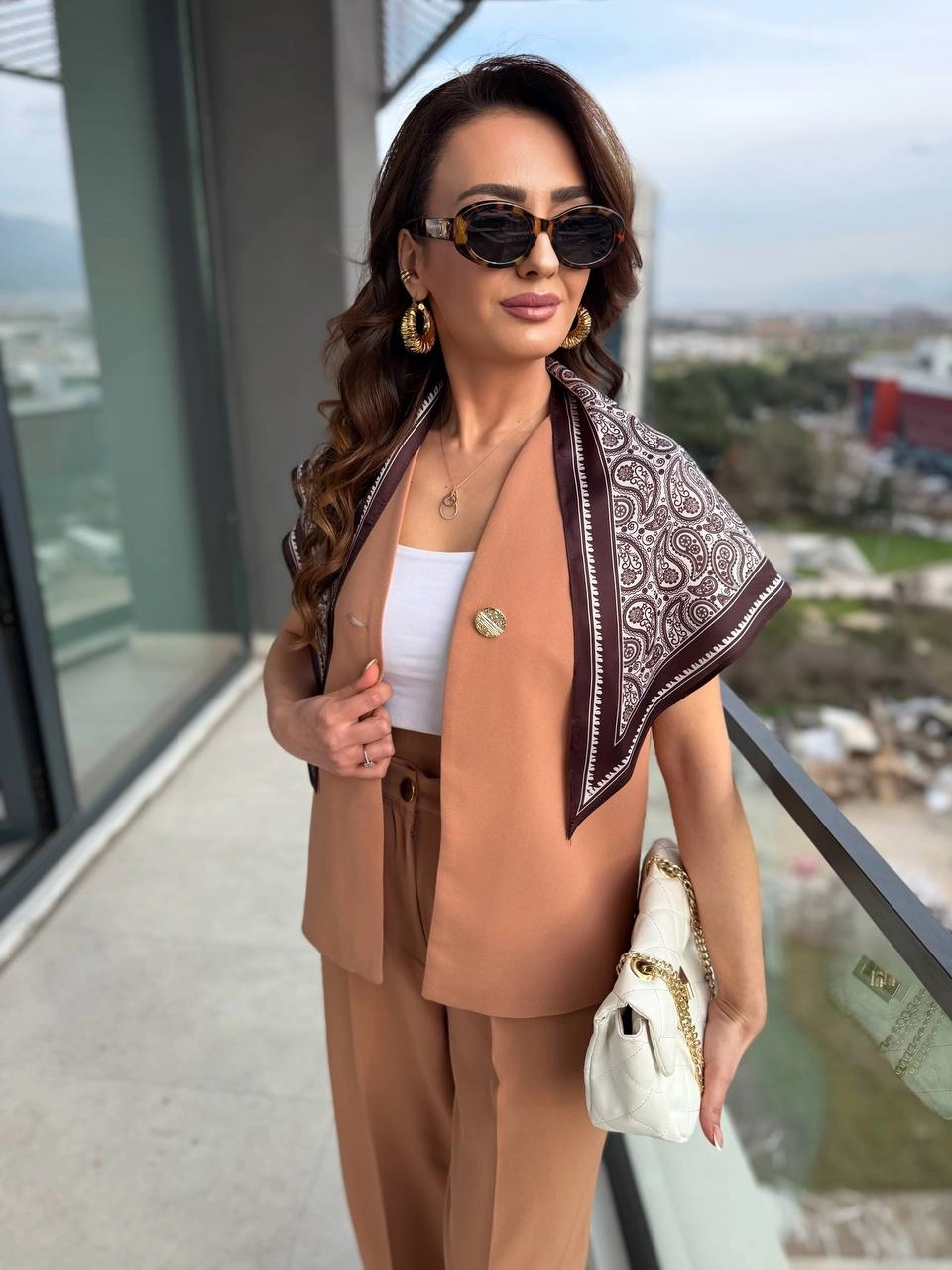 Camel%20Fular%20Detaylı%20Atlas%20Kumaş%20Takım