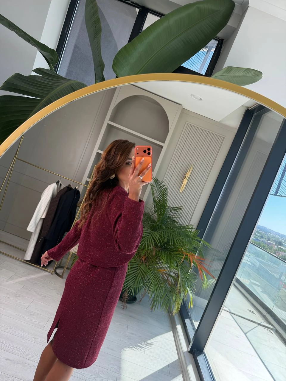 Bordo%20ceket%20ve%20elbise%20Tuvid%20Takım