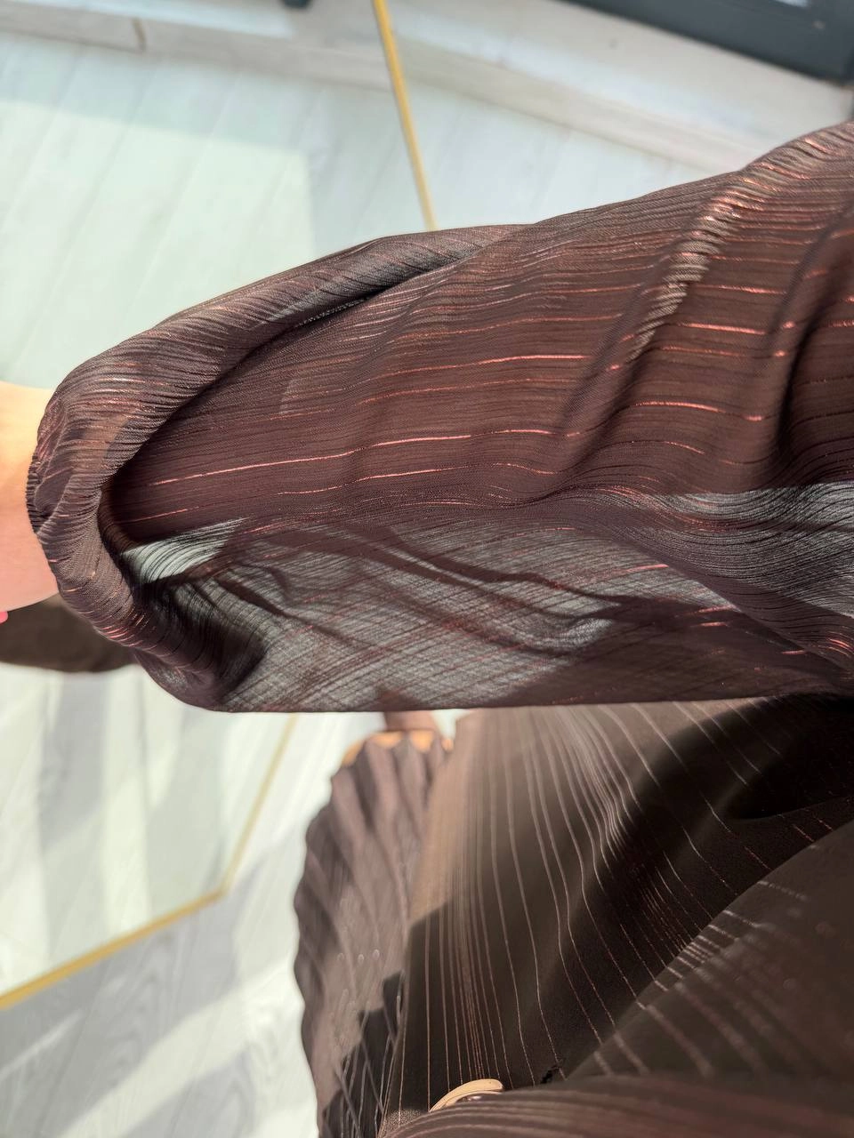 Tasarım%20Kahverengi%20Işıltı%20Geçişli%20Pilise%20Detaylı%20Lüks%20Kalite%20Elbise