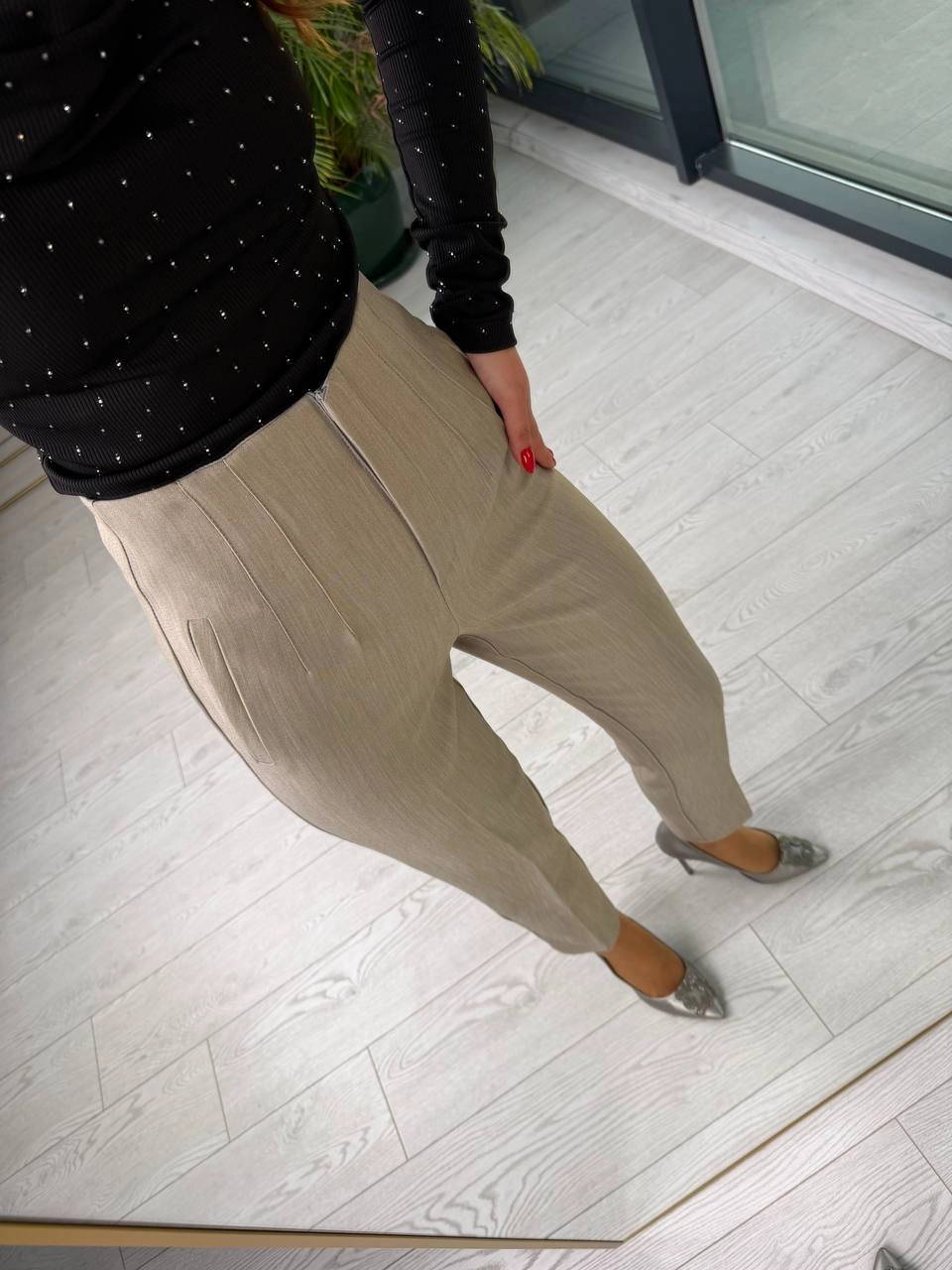 Gri%20Yüksek%20Bel%20Zara%20Kumaş%20Pantolon