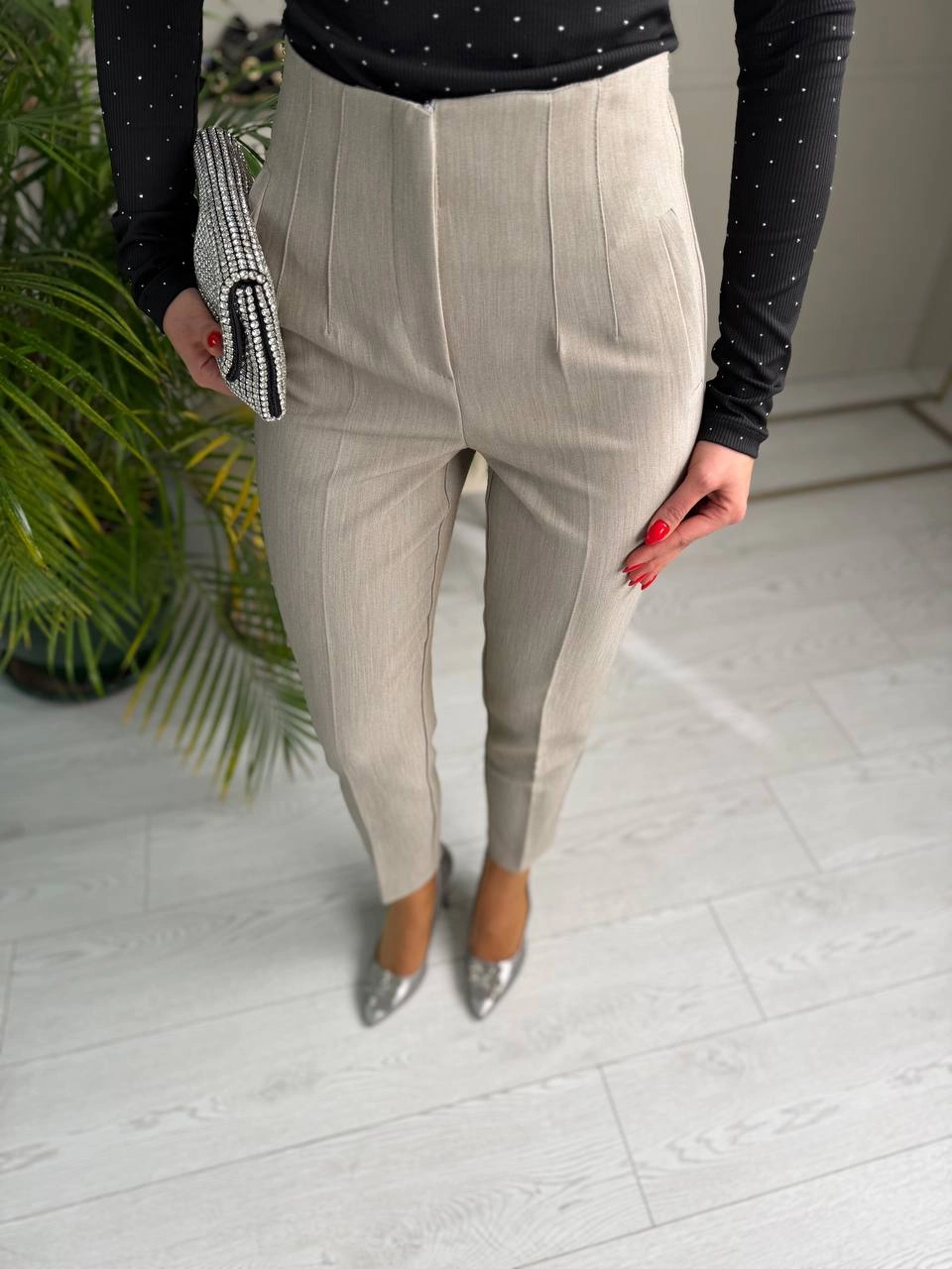 Gri%20Yüksek%20Bel%20Zara%20Kumaş%20Pantolon