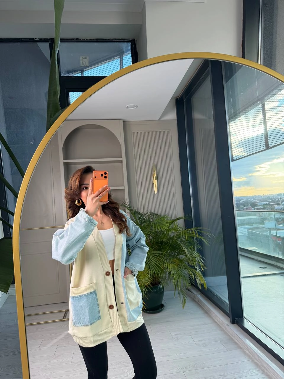 Garnili%20Jean%20Triko%20Detaylı%20Hırka
