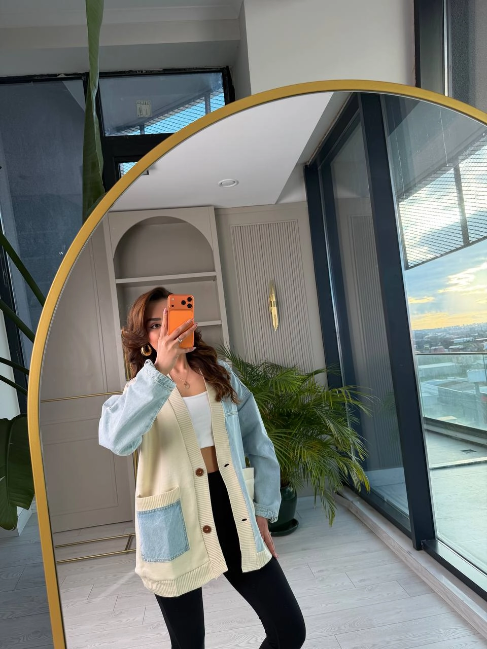 Garnili%20Jean%20Triko%20Detaylı%20Hırka