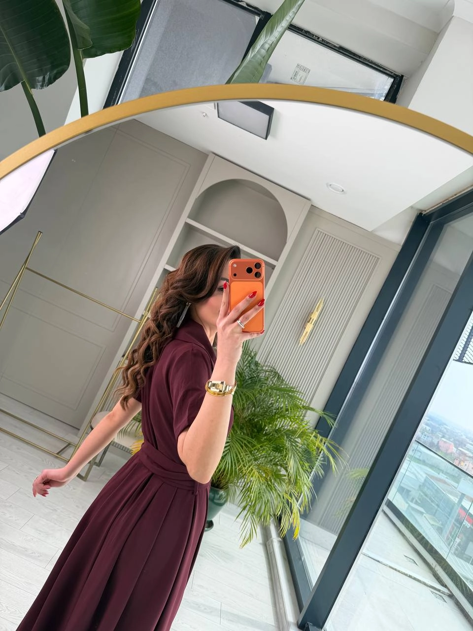 Bordo%20Ceket%20Yaka%20Tensel%20Kumaş%20Anvelop%20Elbise